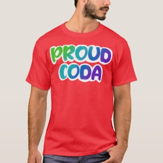 Camiseta gradiente verde roxo, azul, CODA orgulhoso