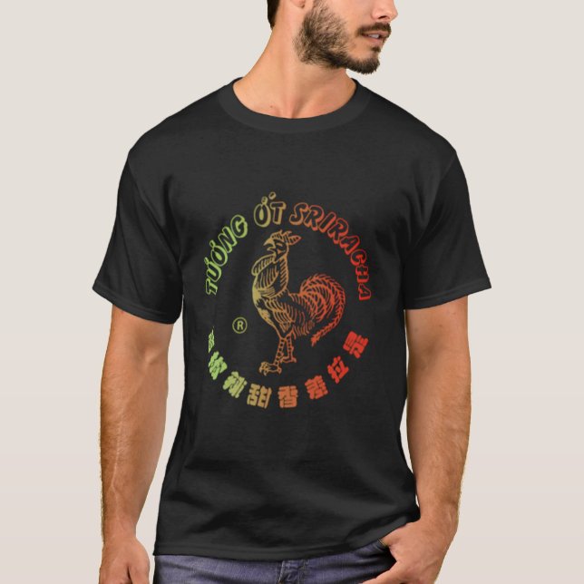 Camiseta Gradiente Vermelho E Verde De Molho Quente Srirach (Frente)