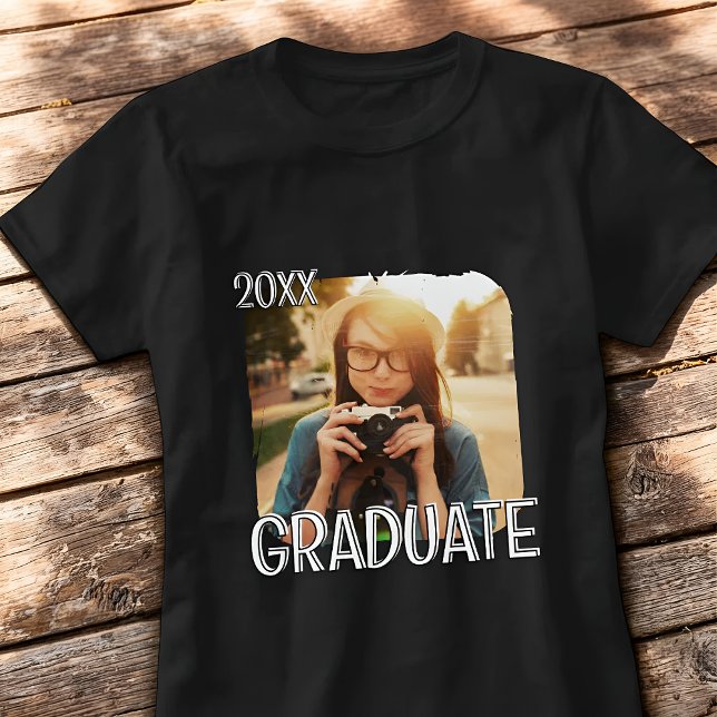 Camiseta Graduação 20XX Moderno Simples Foto Personalizada (Criador carregado)