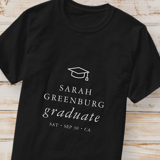 Camiseta Graduação Chic Simples Mínima Moderna do formando (Criador carregado)