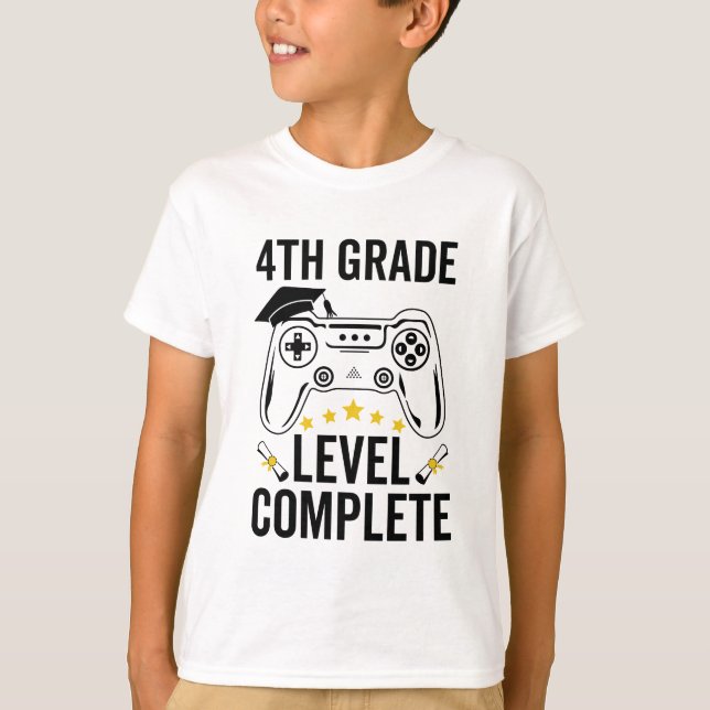 Camiseta Graduação completa nível 4 Classe de Gamer de Grad (Frente)