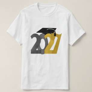 Camiseta Graduação da Turma de 2027 Cinza Dourado