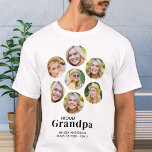 Camiseta Graduação de Colagem de Fotos Personalizada 7 em G<br><div class="desc">Parabéns na formatura do seu neto! Como um vovô orgulhoso, você merece mostrar seu amor e apoio com uma camiseta personalizada. Este design retro-moderno apresenta uma colagem fotográfica que mostra sete das suas memórias favoritas com o seu formando. Quer seja do segundo grau, da faculdade ou da universidade, esta camisa...</div>