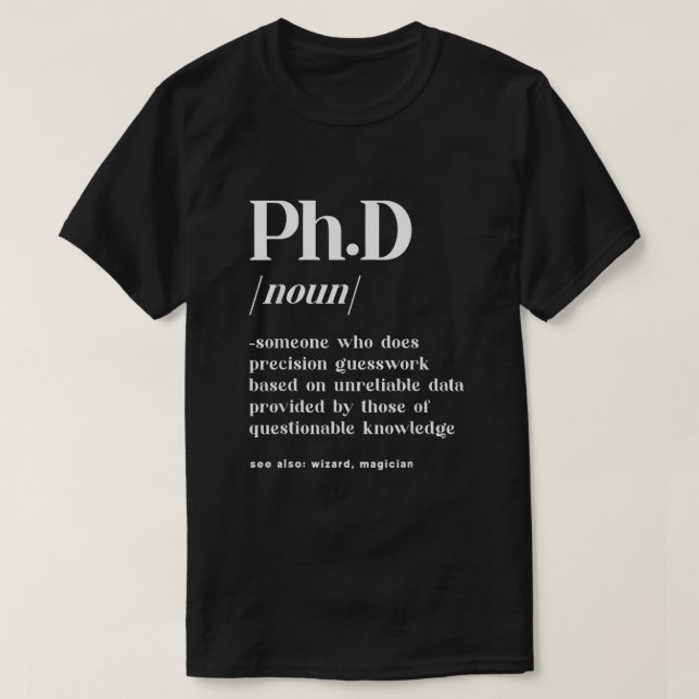 Camiseta Graduação de doutorado em Definição de Estudante P (Frente do Design)