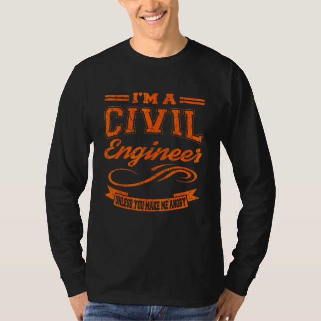 Camiseta Graduação de Engenheiro Civil de Engenharia Civil (Frente)