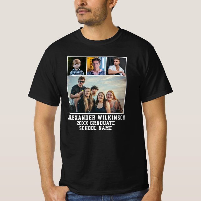 Camiseta Graduação de Foto de Script Moderno em Negrito 4 P (Frente)