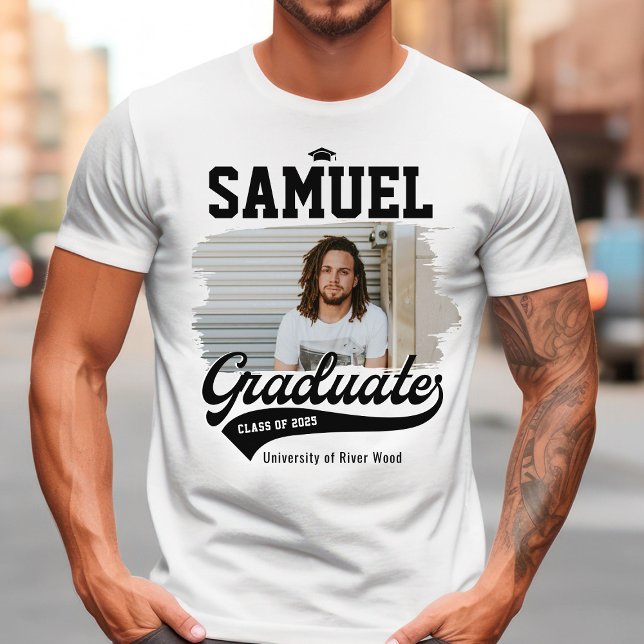 Camiseta Graduação de Fotografias de Formando Universitário (Criador carregado)
