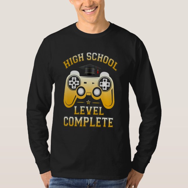 Camiseta Graduação de game de vídeo completo no nível do Se (Frente)