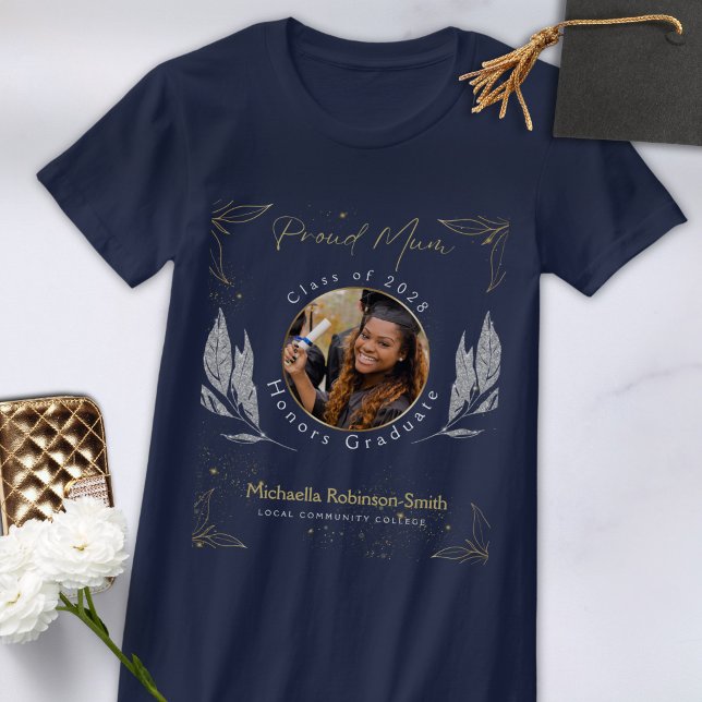 Camiseta Graduação de Mãe Ortográfica Dourada do Marinho El (Criador carregado)