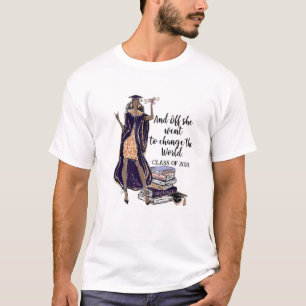 Camiseta Graduação De Menina Negra Em 2021 Ela Foi Mudar