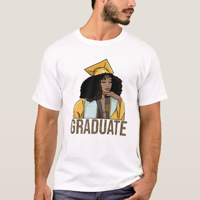 Camiseta Graduação de Meninas Negras Melanin Formando Gradu (Frente)