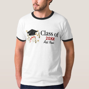 Camiseta Graduação de Morteiro Azul e Diploma