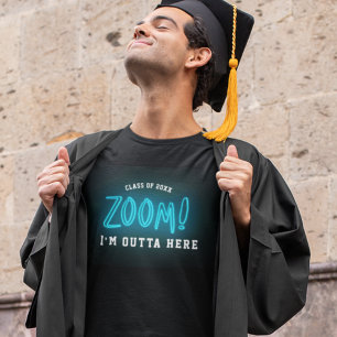 Camiseta Graduação de Neon Zoom Legal Remota de Tendênci