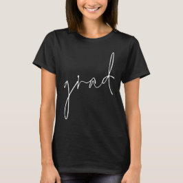 Camiseta Graduação de Script Branco de Formando Minimalista
