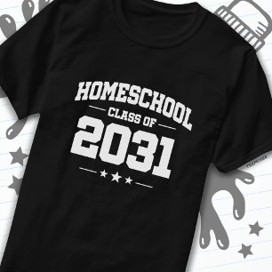 Camiseta Graduação de volta à aula de Home School de 2031