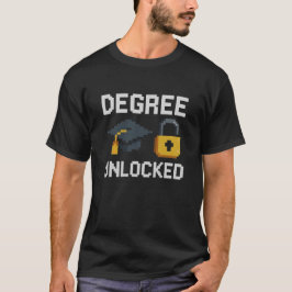 Camiseta Graduação Desbloqueada (com tema de arte em pixel)
