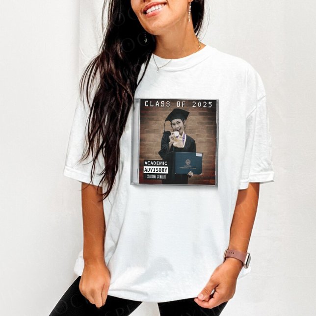 Camiseta Graduação do Cobrir do álbum do Music CD (Music CD Case Album Cover Graduation T-Shirt
)