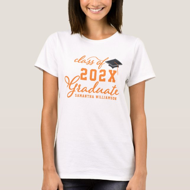 Camiseta Graduação do Formando Laranja Classe 2025 (Frente)