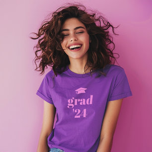 Camiseta Graduação do Na moda de Formando Segundo grau roxo