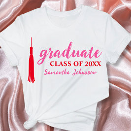 Camiseta Graduação do Nome do Formando Rosa e Vermelho 2024