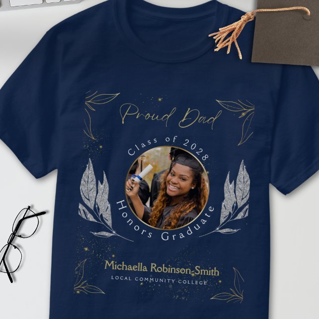 Camiseta Graduação do Pai Ortodoso Dourado Elegante do Mari (Criador carregado)