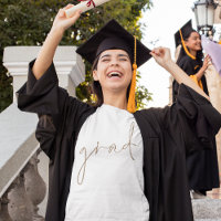 Graduação Dourada de Script de Formando Minimalist