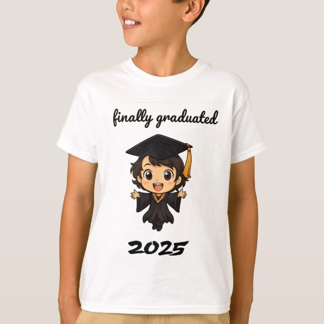 Camiseta Graduação em Chibi em 2025 - Finalmente Gradu (Frente)