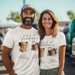 Camiseta Graduação em conjunto de fotos instantâneas<br><div class="desc">Comemore sua graduação em estilo com nossas t-shirts personalizadas de graduação em conjunto! Estas camisetas de um tipo apresentam os nomes e a faculdade/escola de ambos os formandos, fazer-a como recordação perfeita para você e seu companheiro formando. Saia da multidão e mostre suas conquistas acadêmicas com nossas camisetas feitas por...</div>