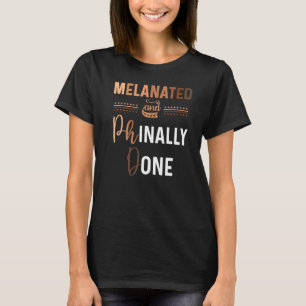 Camiseta Graduação em Phd Negro Fim Escolar Formando Melani