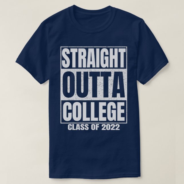 Camiseta Graduação Engraçada na Faculdade de hetero Outta O (Frente do Design)