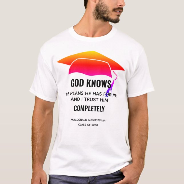 Camiseta GRADUAÇÃO Jer 29:11 DEUS CONHECE OS PLANOS (Frente)