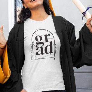 Camiseta Graduação Mínima Moderna em negros