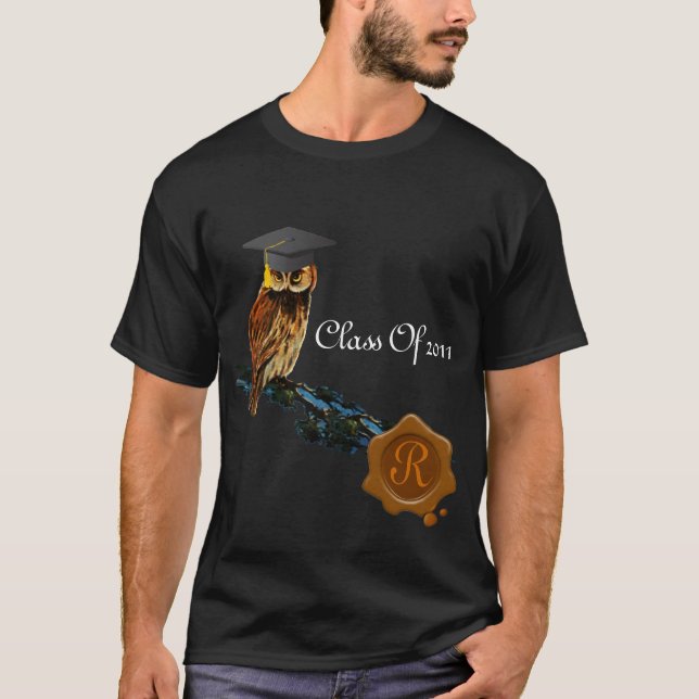 CAMISETA GRADUAÇÃO MONOGRAMA DE SELOS DE MADEIRA E DE CERA  (Frente)