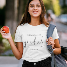 Camiseta Graduação Nome Graduado Roteiro Moderno