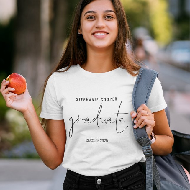 Camiseta Graduação Nome Graduado Roteiro Moderno (Criador carregado)