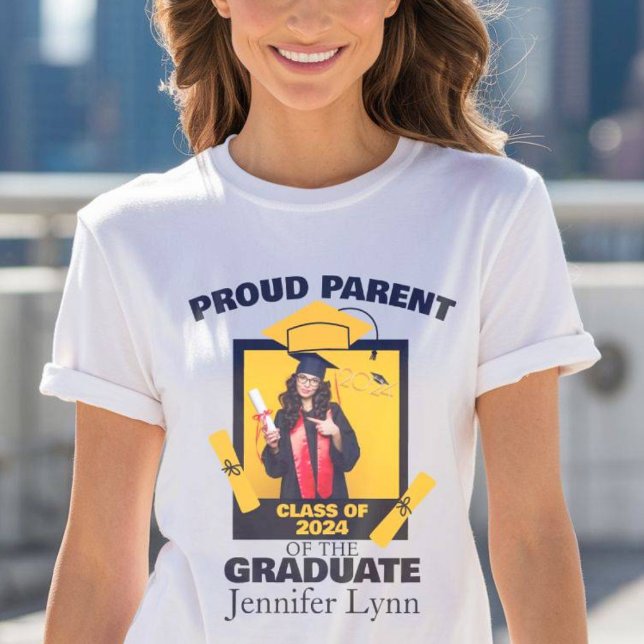 Camiseta Graduação Pai Orgulhosa de Colagem de Fotos Modern (Criador carregado)