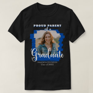 Camiseta Graduação Pai Orgulhosa de Foto do Formando Azul