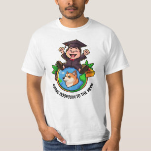 Camiseta Graduação Personalizada de Dogecoina Branco