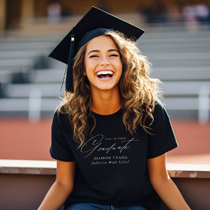 Camiseta Graduação Personalizada de Script Branco Elegant