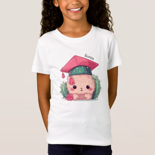 Camiseta Graduação Personalizada do Cartoon Kawaii Bonito (Frente)
