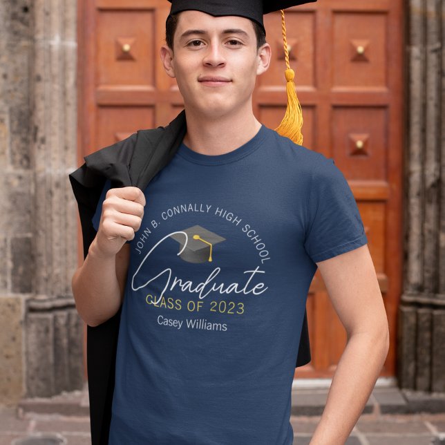 Camiseta Graduação Personalizada do Formando Azul Moderno (Criador carregado)