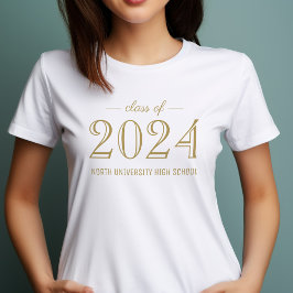 Camiseta Graduação Personalizada Dourada Elegante 2022