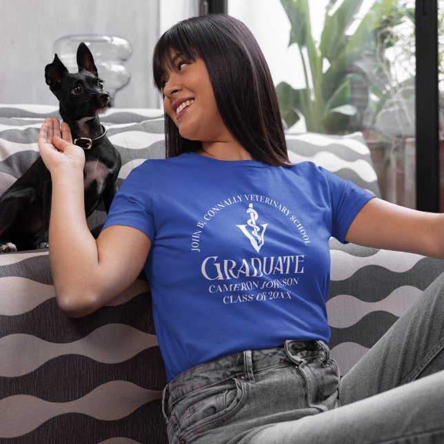 Camiseta Graduação Personalizada na Escola Veterinária Azul (Criador carregado)