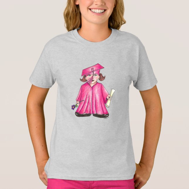 Camiseta Graduação Personalizada por Criança Formando Rosa (Frente)