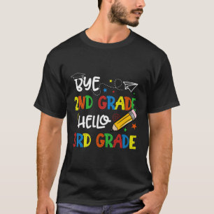 Camiseta Graduação Segundo De Tchau Alô 3Rd Grau Voltar Par