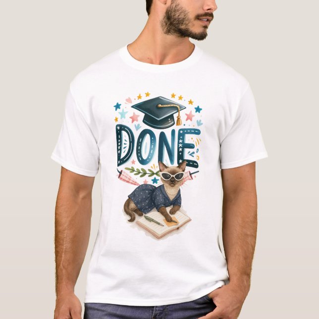 Camiseta Graduação temida para amantes de gatos (Frente)