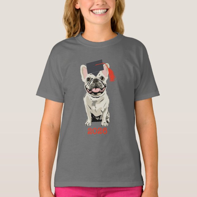 Camiseta Graduado 2026, cachorro fofo (Frente)