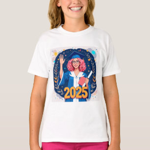 Camiseta Graduado Alegre de 2025 Celebrando Conquista
