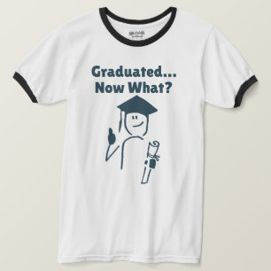 Camiseta Graduado... E Agora? T-Shirt Engraçado