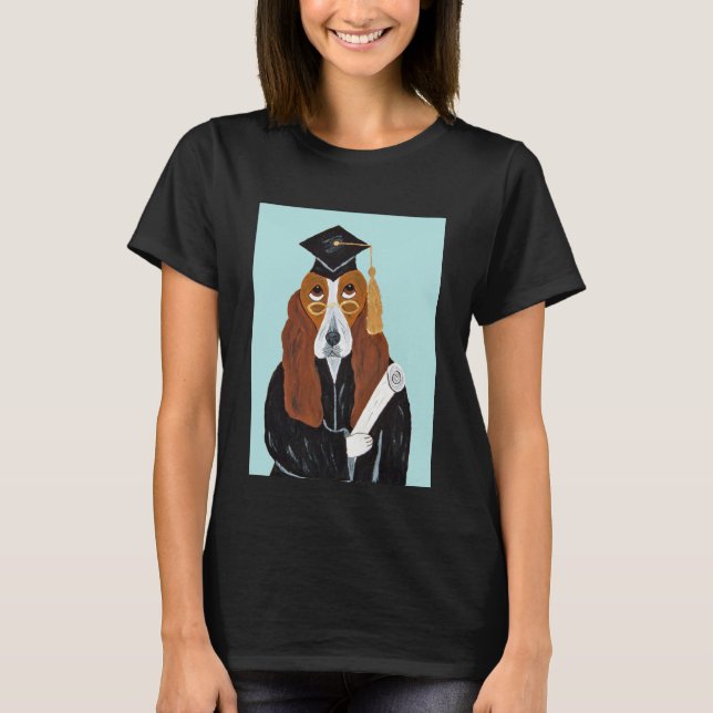Camiseta Graduado em Basset Hound (Frente)